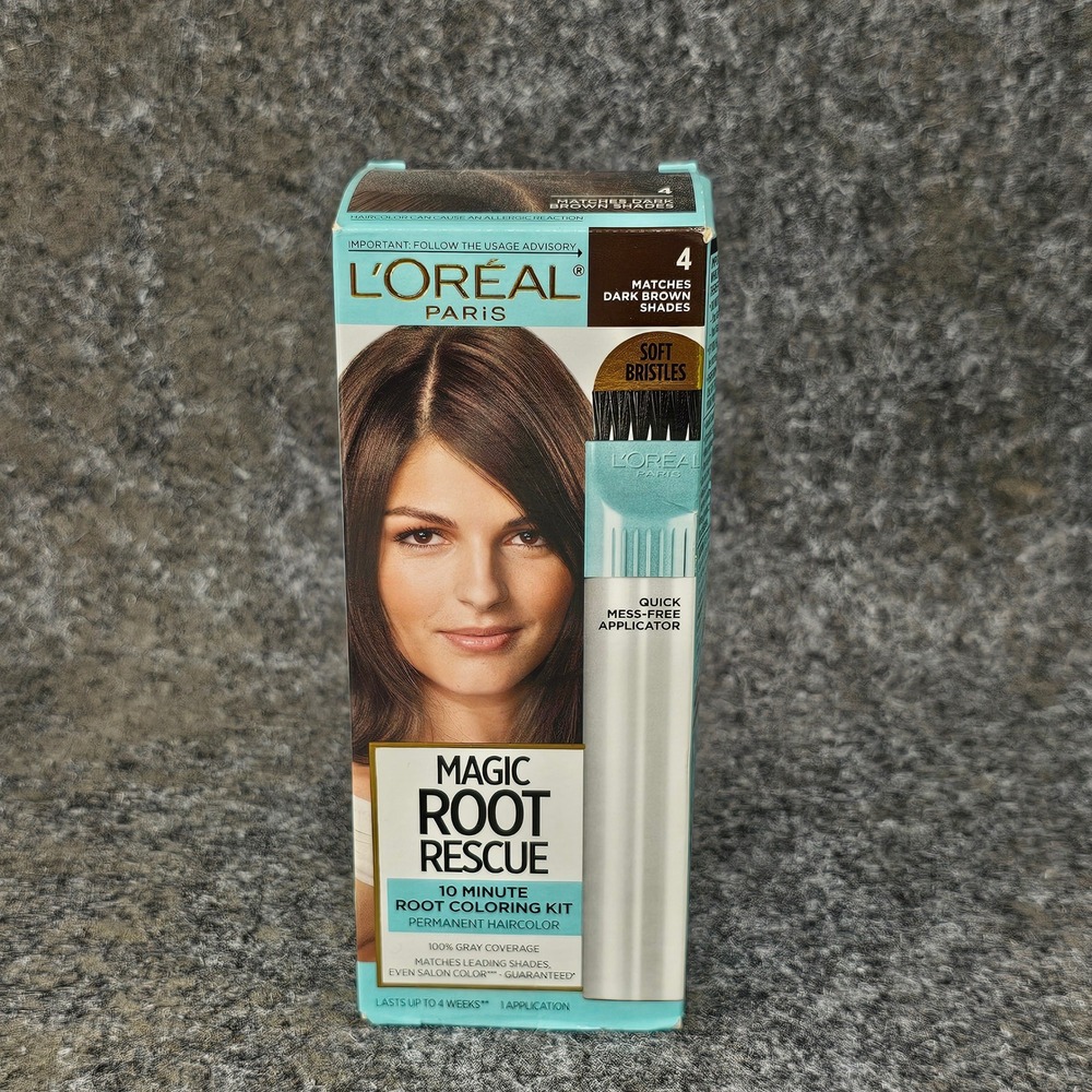 L'Oreal Paris Magic Root Rescue 10 Minute Root Hair Coloring Kit, #4 Dark Brown
